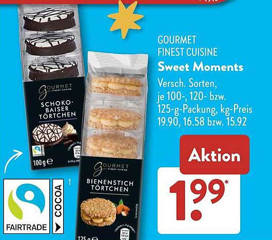 GOURMET FINEST CUISINE Sweet Moments - Schoko-Baiser Törtchen und Bienenstich Törtchen