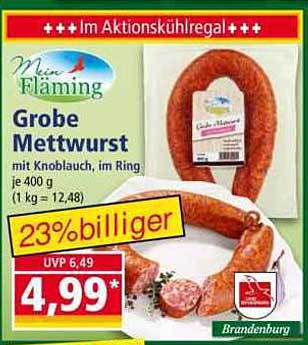 Grobe Mettwurst mit Knoblauch, im Ring, 400 g