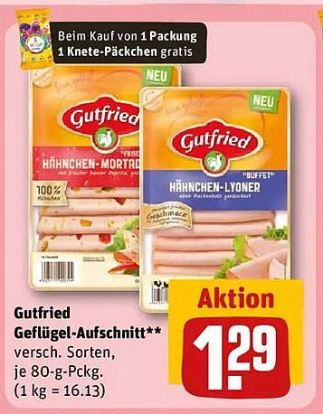 Gutfried Geflügel-Aufschnitt - verschiedene Sorten 80 g