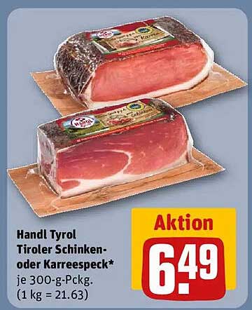 Handl Tyrol Tiroler Schinken- oder Karreespeck 300-g-Packung