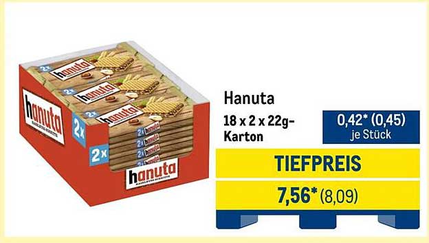 Hanuta 18 x 2 x 22g-Karton