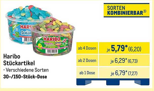 Haribo Stückartikel - Verschiedene Sorten