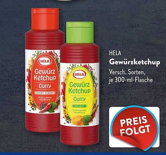 HELA Gewürzketchup, verschiedene Sorten, je 300-ml-Flasche