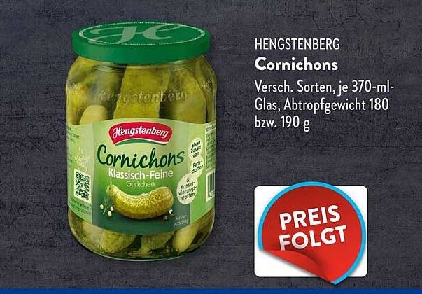 Hengstenberg Cornichons – Klassisch-Feine Gurken