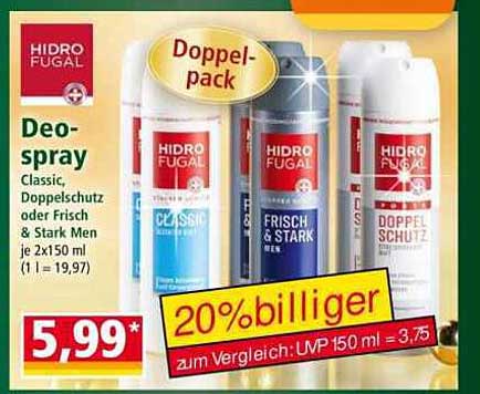 HIDRO FUGAL Deospray Doppelpack – Classic & Frisch & Stark Men
