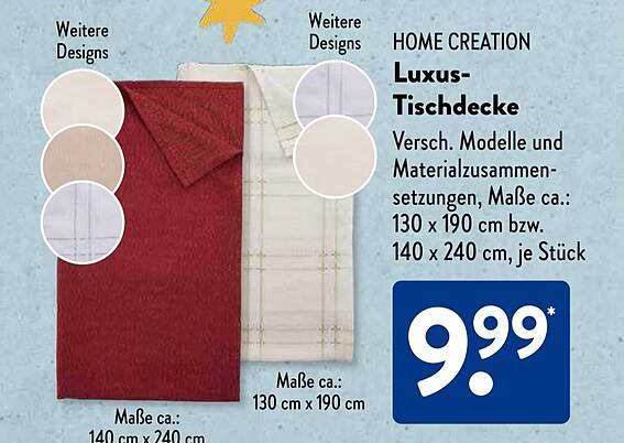 HOME CREATION Luxus-Tischdecke