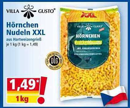 Hörnchen Nudeln XXL - 1 kg von Villa Gusto