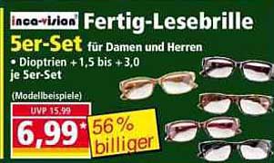 inca-vision Fertig-Lesebrille 5er-Set für Damen und Herren