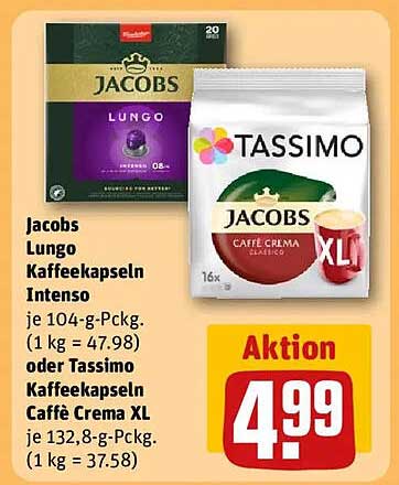 Jacobs Lungo Kaffeekapseln Intenso oder Tassimo Kaffeekapseln Caffè Crema XL