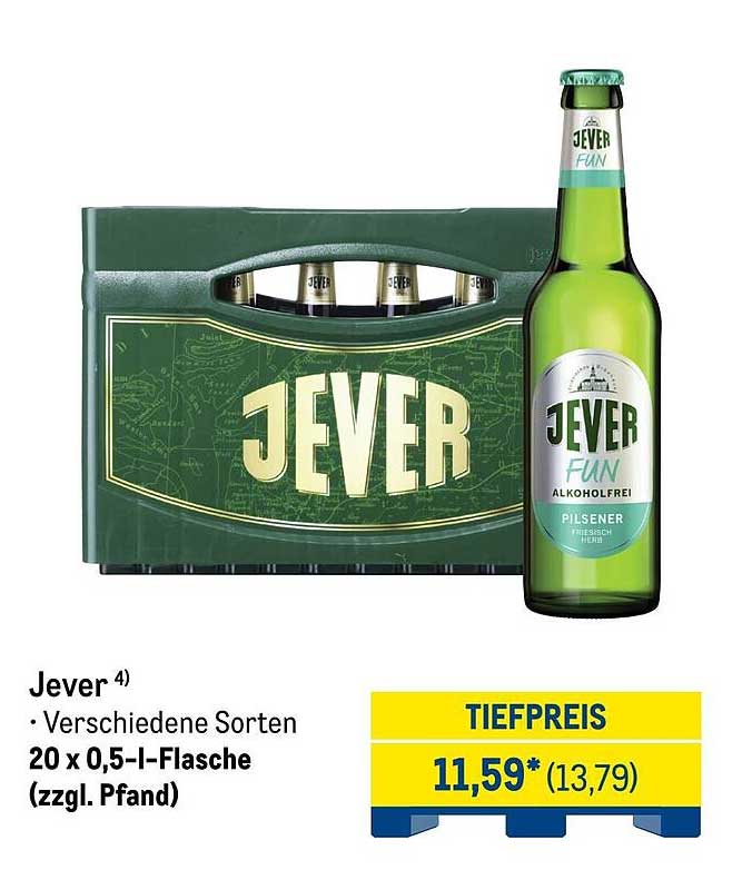 Jever 20 x 0,5 l-Flasche (verschiedene Sorten)