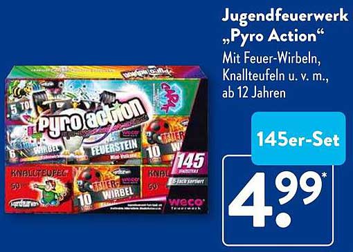 Jugendfeuerwerk "Pyro Action" mit 145-er Set