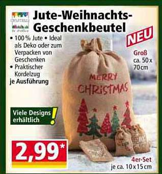 Jute-Weihnachts-Geschenkbeutel