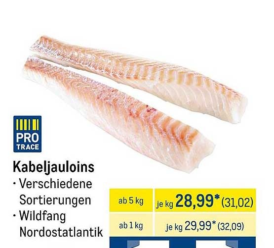 Kabeljauloiins - Wildfang Nordostatlantik in verschiedenen Sortierungen