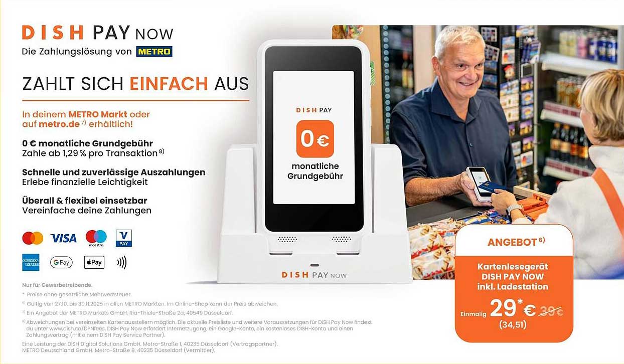 Kartenlesegerät DISH PAY NOW inkl. Ladestation