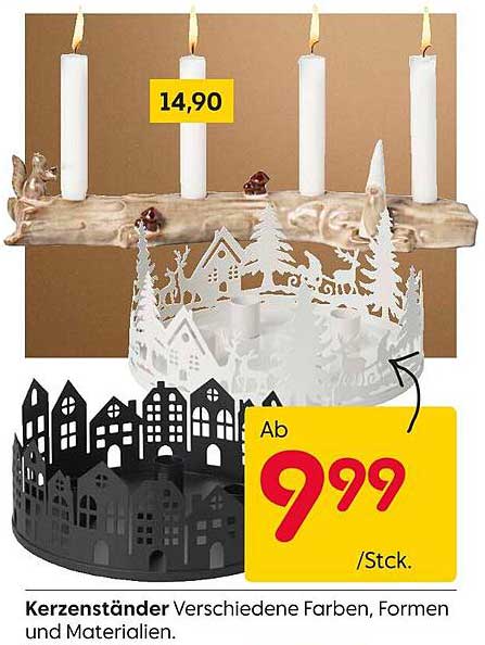 Kerzenständer - Verschiedene Farben, Formen und Materialien