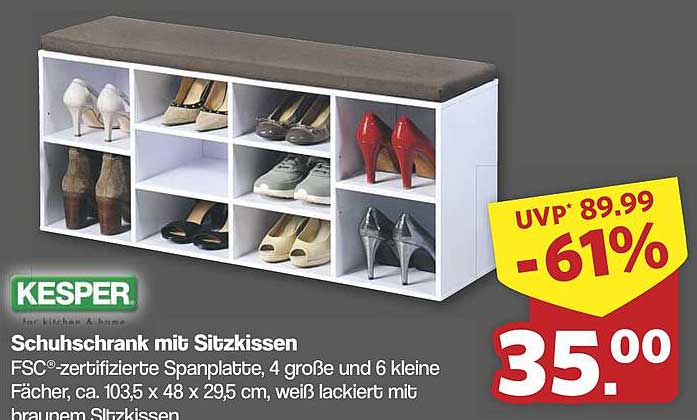 Kesper Schuhschrank mit Sitzkissen