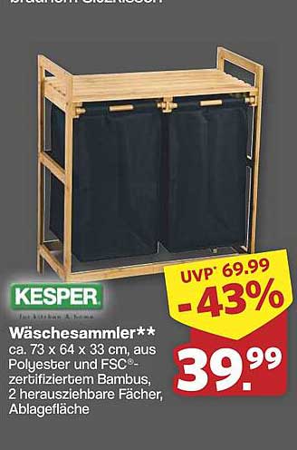 KESPER Wäsche-sammler aus FSC-zertifiziertem Bambus