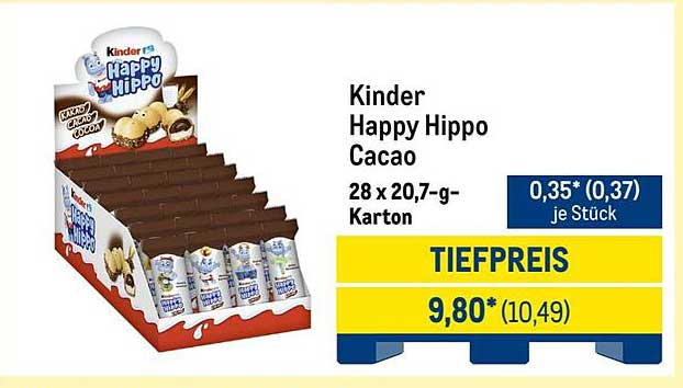 Kinder Happy Hippo Cacao 28 x 20,7-g-Karton
