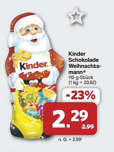 Kinder Schokolade Weihnachtsmann 110-g-Stück