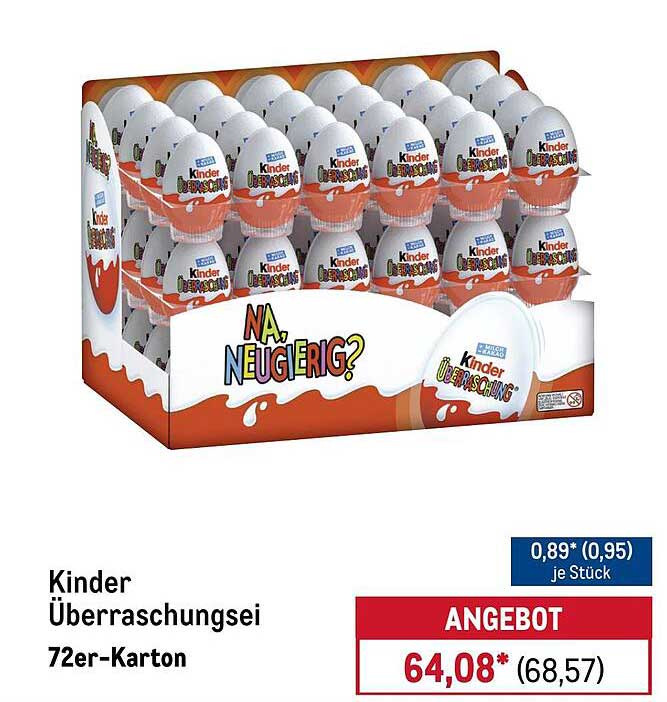 Kinder Überraschungsei 72er-Karton