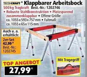 Klappbarer Arbeitsbock mit 500 kg Tragkraft
