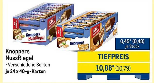 Knoppers NussRiegel • Verschiedene Sorten je 24 x 40-g-Karton