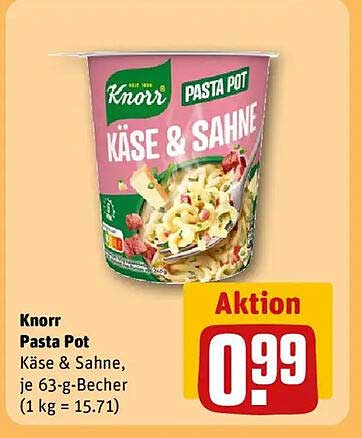 Knorr Pasta Pot Käse & Sahne, je 63-g-Becher