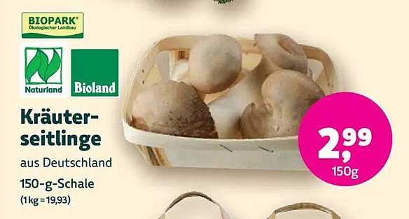 Kräuterseitlinge aus Deutschland 150-g-Schale