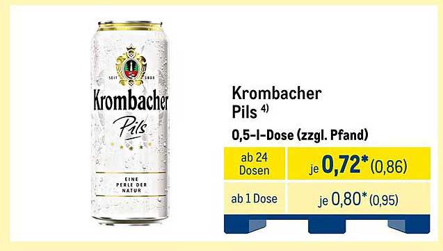 Krombacher Pils 0,5 l Dose (zzgl. Pfand)