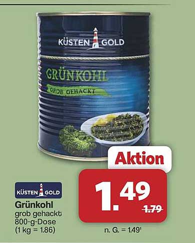 Küsten Gold Grünkohl grob gehackt 800-g-Dose