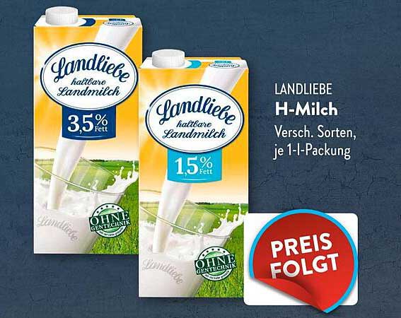 Landliebe H-Milch 3,5% und 15% Fett
