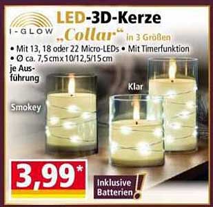 LED-3D-Kerze "Collar" in 3 Größen