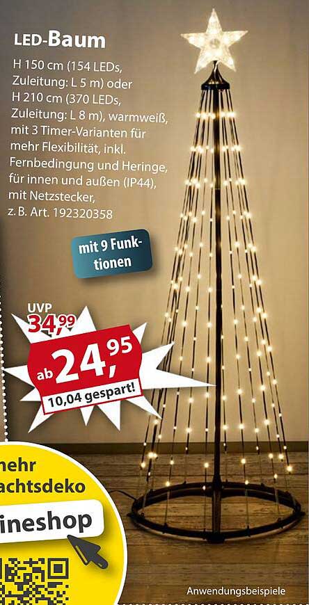LED-Baum - inkl. Fernbedienung und 9 Funktionen