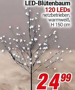 LED-Blütenbaum 120 LEDs, netzbetrieben, warmweiß, H 150 cm