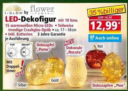 LED-Dekofigur mit 10 warmweißen Micro-LEDs