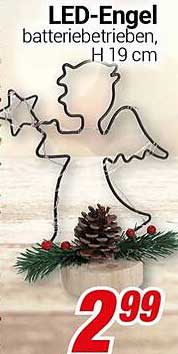 LED-Engel, batteriebetrieben, H 19 cm
