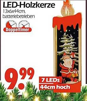 LED-Holzkerze mit Doppeltimer – für eine festliche Atmosphäre