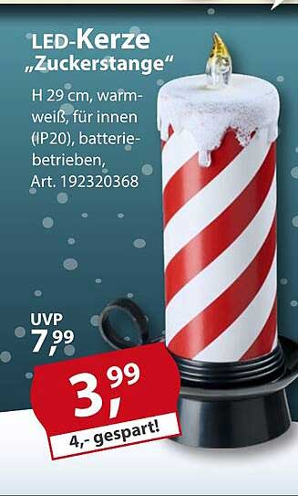 LED-Kerze „Zuckerstange“