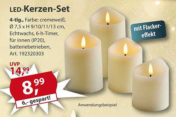 LED-Kerzen-Set 4-tlg., cremeweiß