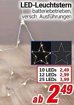 LED-Leuchtstern batteriebetrieben, verschieden Ausführungen