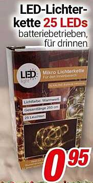 LED-Lichterkette 25 LEDs batterie betrieben, für drinnen