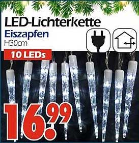 LED-Lichterkette Eiszapfen H30cm mit 10 LEDs