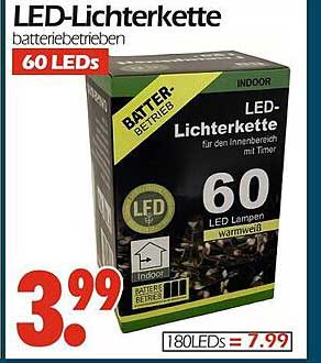 LED-Lichterkette für den Innenbereich mit 60 LEDs