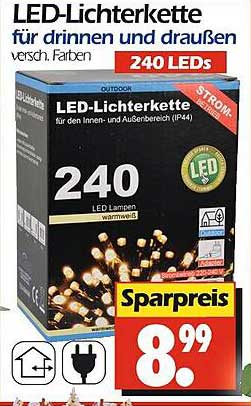 LED-Lichterkette für drinnen und draußen, 240 LEDs