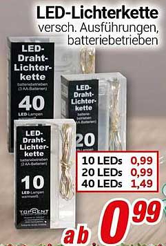 LED-Lichterkette – verschiedene Ausführungen, batteriebetrieben