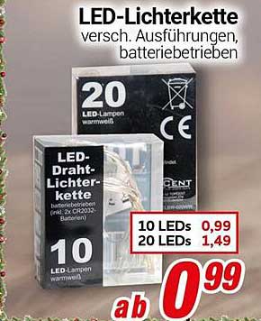 LED-Lichterkette - verschiedene Ausführungen, batteriebetrieben