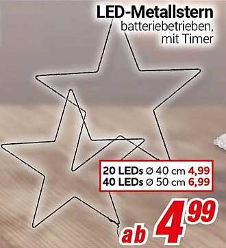 LED-Metallstern batterie betrieben, mit Timer