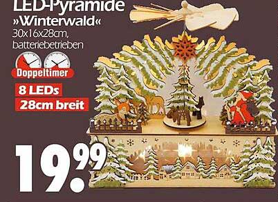 LED-Pyramide "Winterwald" 30x16x28cm, batterie betrieben