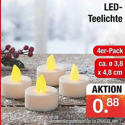 LED-Teelichter 4er-Pack
