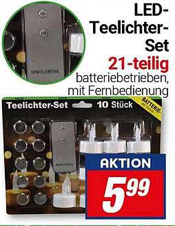 LED-Teelichter-Set 21-teilig mit Fernbedienung
